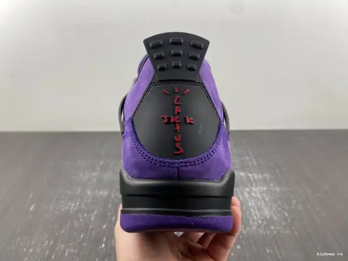 Rep Kickmax Air 4 x Travis Scott Suede Purple Jordan 0509
